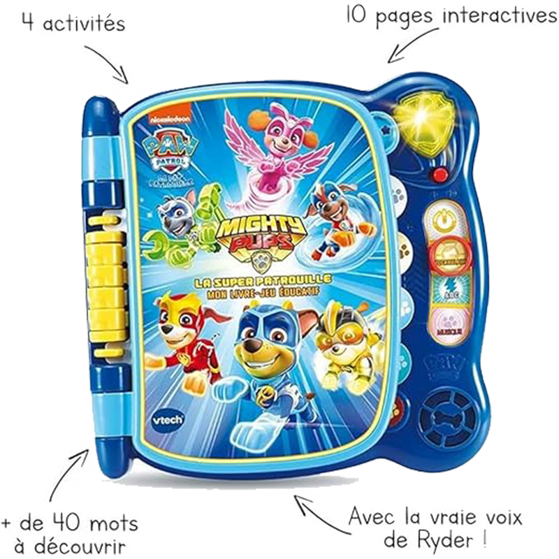 Livre tactile et éducatif de vocabulaire VTech PAW Patrol Mighty Pups